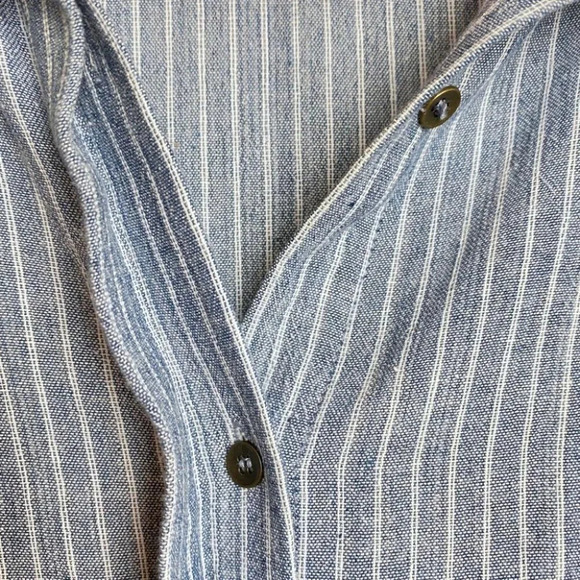 Heartloom Blue &  White Pinstripe Dress Front Waist Tie - Picture 6 of 9